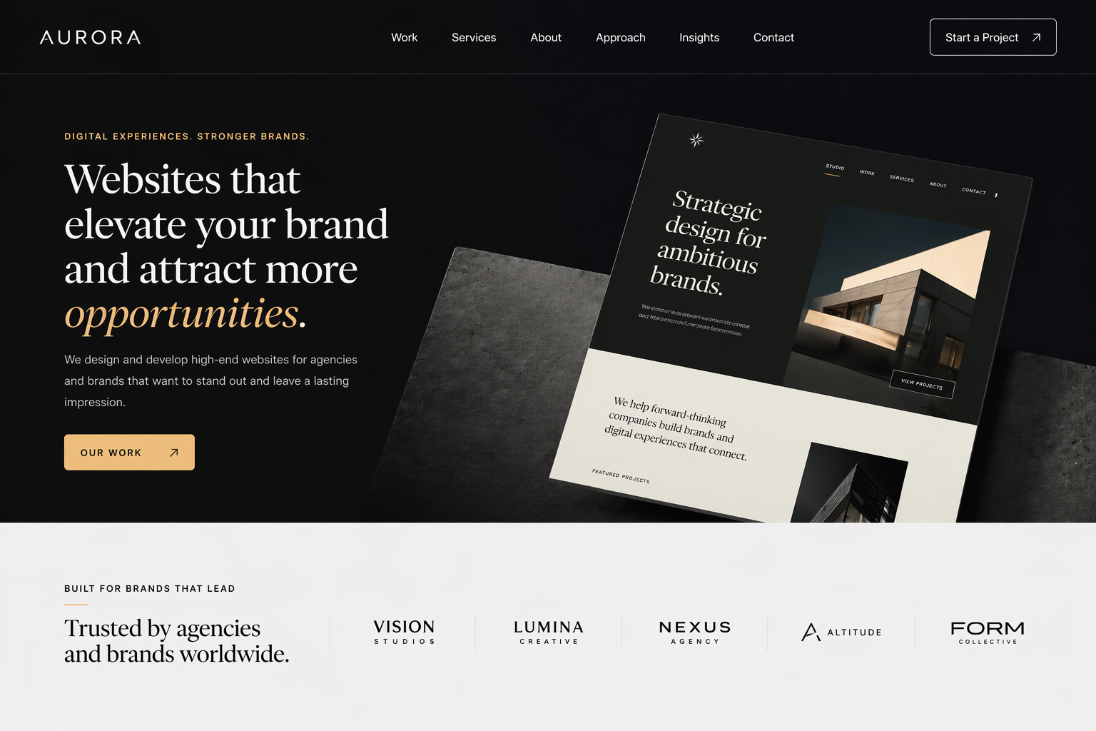 Agency and brand website mockup